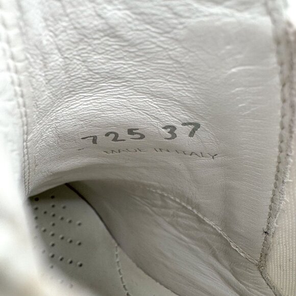 Prada Monolith White Leather Chelsea Ankle Boots Lug Sole Size 37 US 7 Women's - Picture 15 of 15